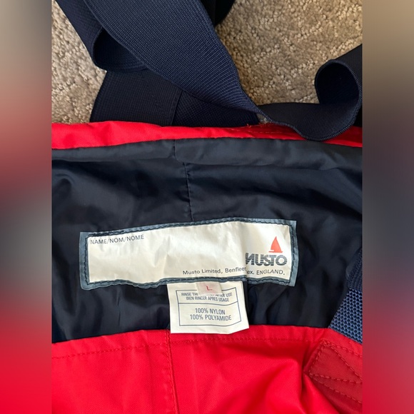 Vintage Men's Musto Sailing Suit Set With Jacket and Pants Red White Size Large - Picture 14 of 16